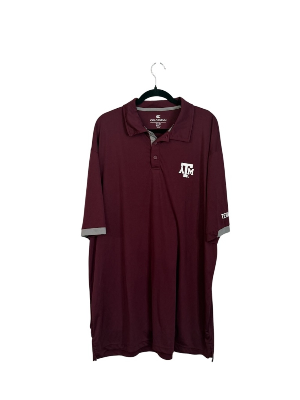 Colosseum Men’s Big & Tall Texas A&M Maroon Short Sleeve Polo Shirt Sz 2XT GUC